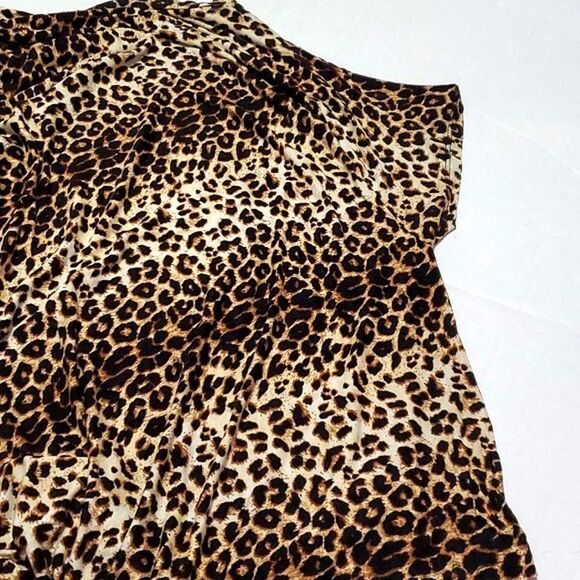 Leopard Print Boho Slinky Oversized Flowy Poncho - Picture 6 of 6